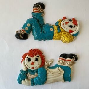70s Raggedy Ann and Andy Retro Wall Hanging Vintage Home Decor